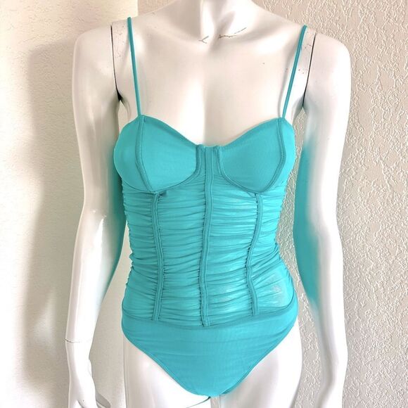 Corset Teddy Sheer Mesh Size S • NEW WITH TAGS • - Picture 4 of 8